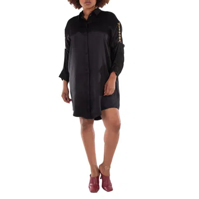 Loewe Black Satin Shirt Dress