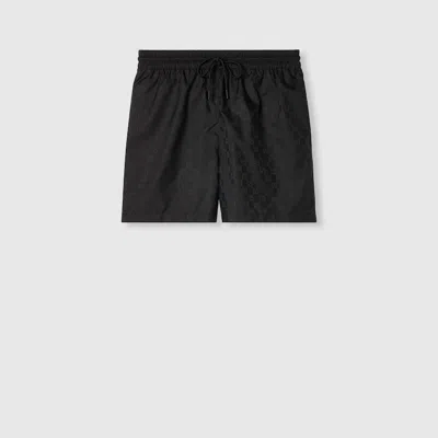 Gucci Technical Poplin Swim Shorts In Black
