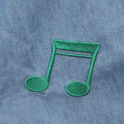 Mini Rodini Light Blue Denim Shorts With Musical Notes