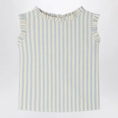 Bonpoint Lou Striped Blouse With Ruffles