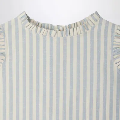 Bonpoint Lou Striped Blouse With Ruffles