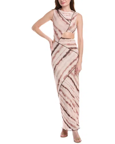 Misha Salli Mesh Maxi Dress In Neutral