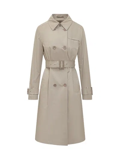 Herno Double-breasted Classic Trench Coat With Belted Waist And Structured Collar