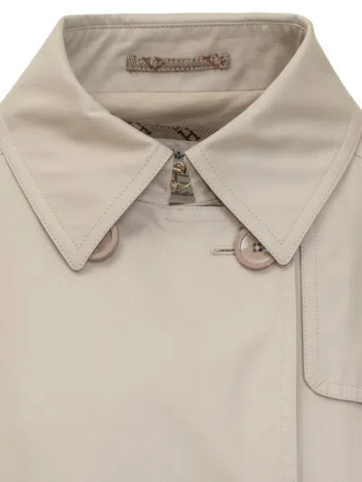 Herno Double-breasted Classic Trench Coat With Belted Waist And Structured Collar