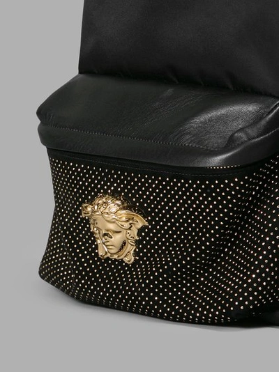 Shop Versace Men's Black Studded Backpack