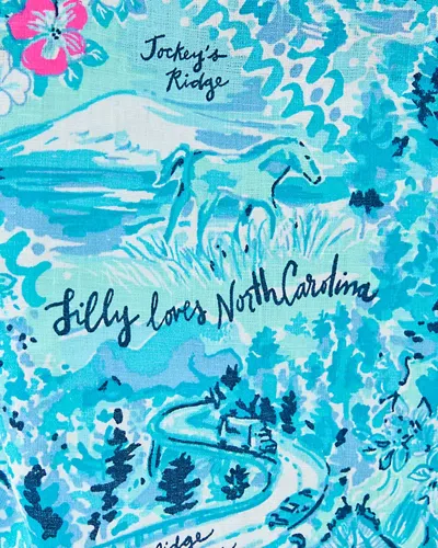 Lilly Pulitzer Sea View Button Down Top In Blue