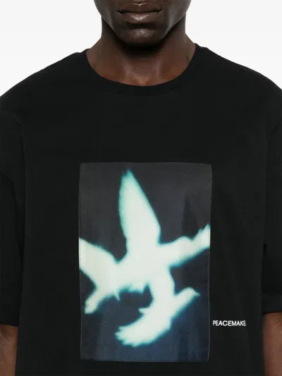 Peacemaker Oamc Dark Flower T-shirt In Black