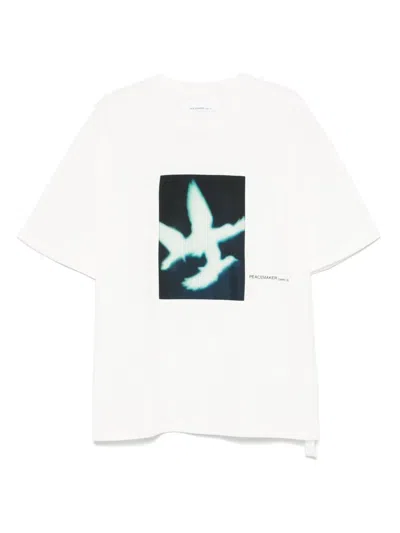Peacemaker Oamc Dark Flower T-shirt In White