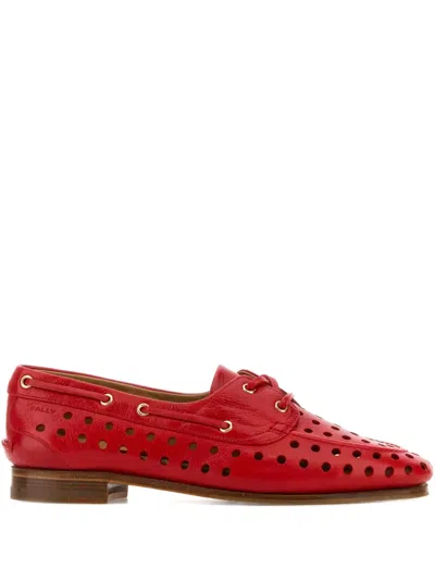 Bally Women's Leather Party Lace-up Shoes In Red