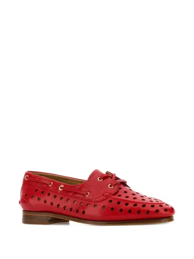 Bally Women's Leather Party Lace-up Shoes In Red
