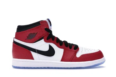 Pre-owned Jordan 1 Retro High Spiderman Origin Story Sneakers In Gym Red/black/white In Multi