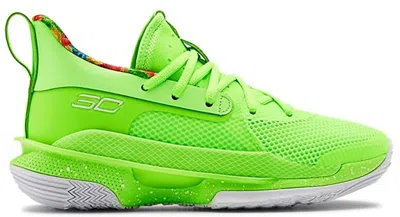 Pre-owned Under Armour Curry 7 Sour Patch Kids Lime Sneakers In Lime Light/phosphor Green