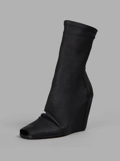 Shop Rick Owens Women's Black Sock Wedges