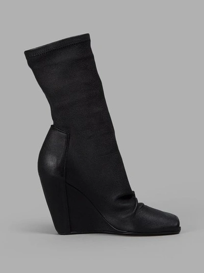 Shop Rick Owens Women's Black Sock Wedges