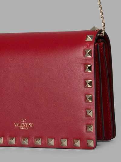 Shop Valentino Women's Red Rockstud Clutch