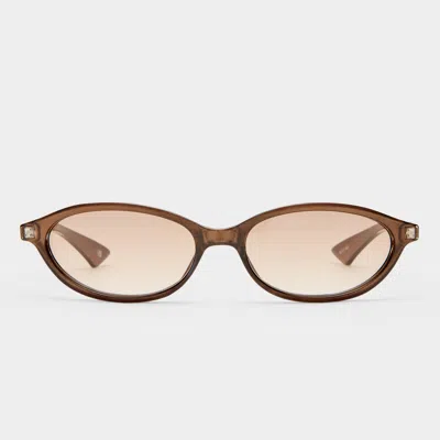 Le Specs Duskfall 55mm Oval Sunglasses In Brown