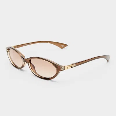 Le Specs Duskfall 55mm Oval Sunglasses In Brown