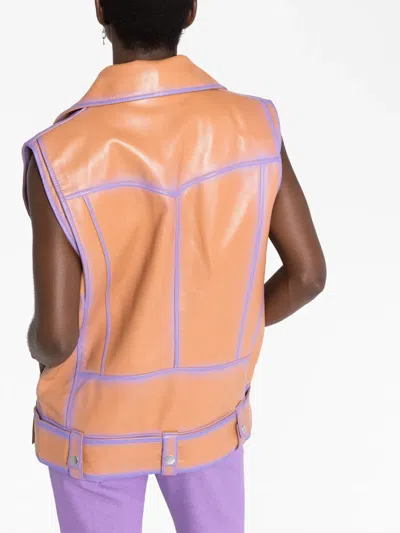 Stand Studio Tan And Lilac Biker Vest