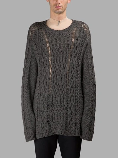 Shop Maison Margiela Men's Grey Oversized Sweater