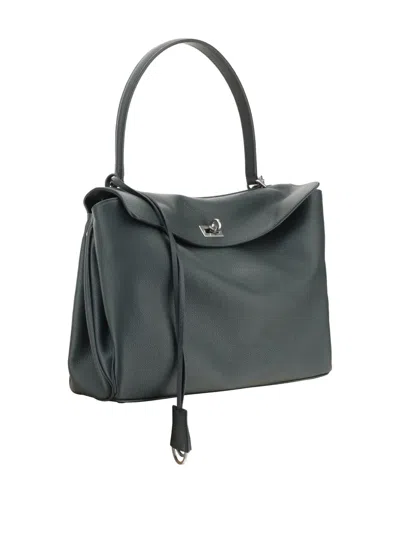 Balenciaga Rodeo Leather Shoulder Bag In Green