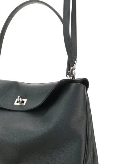 Balenciaga Rodeo Leather Shoulder Bag In Green