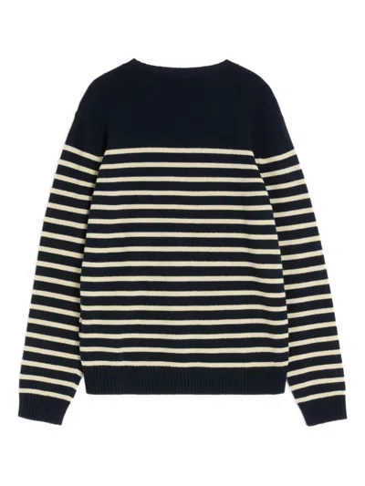 Valentino "chez Valentine" Wool Sweater In Blue