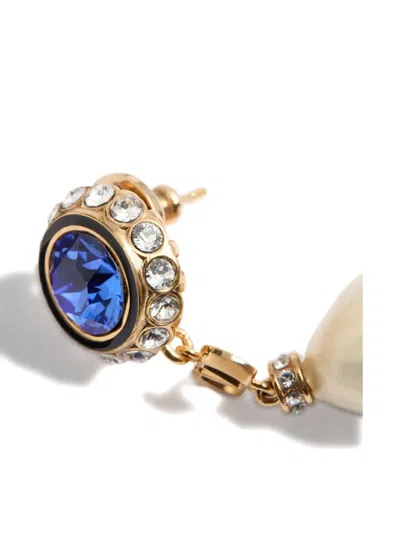 Valentino Garavani Vlogo Signature Pearl Earrings In Blue