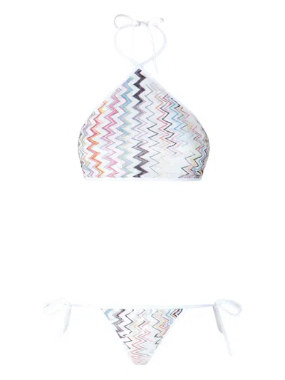 Missoni Bikini With Halter Neck And Sequins In White