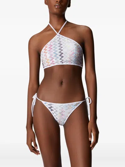 Missoni Bikini With Halter Neck And Sequins In White