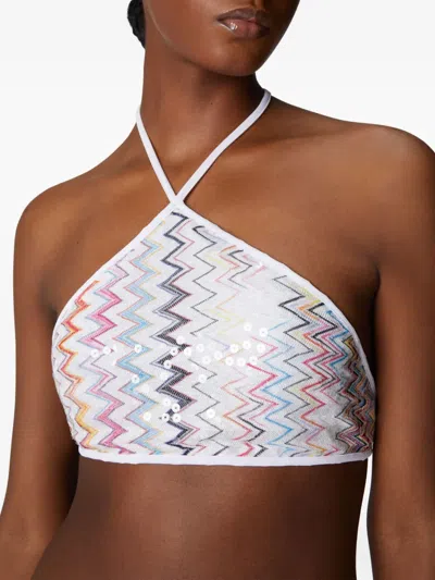 Missoni Bikini With Halter Neck And Sequins In White