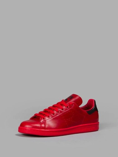 Shop Raf Simons X Adidas Men's Red Stan Smith Sneakers
