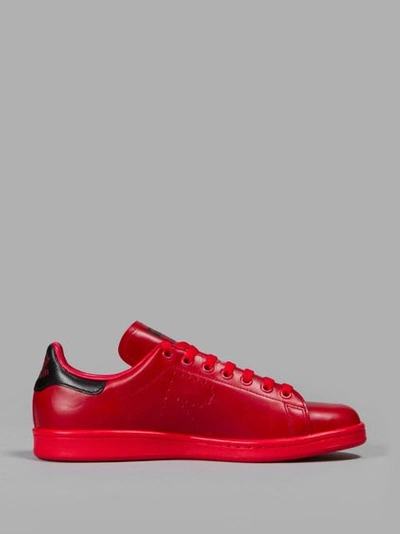 Shop Raf Simons X Adidas Men's Red Stan Smith Sneakers