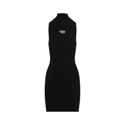 Diesel Mini Wool Dress With Inlay In Black