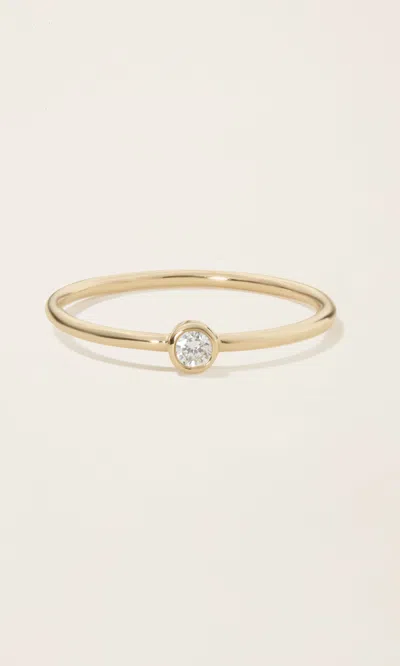 Shop Italic 14k Solid Gold Diamond Solitaire Bezel Ring