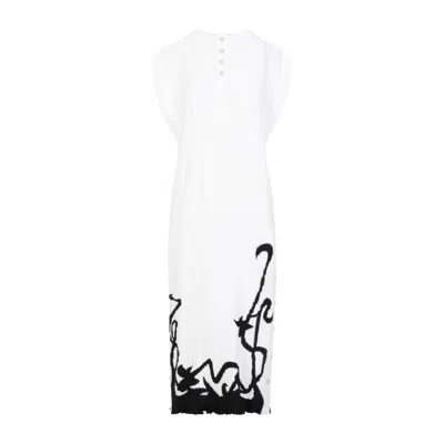 Lanvin Sleeveless Pleated Midi Dress