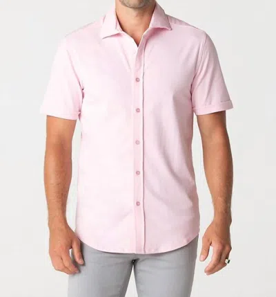 Swet Tailor Short Sleeve Polished Shirt In Light Pink