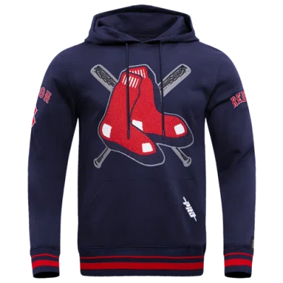 Pro Standard Mens Boston Red Sox  Red Sox Mash Up Rib Flc Po Hoodie