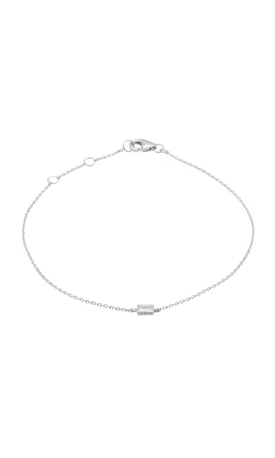 Shop Italic 14k Solid Gold Diamond Solitaire Baguette Bracelet