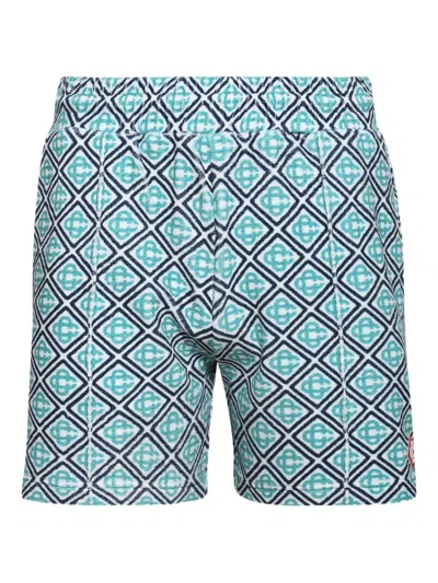 Casablanca Monogram Towelling Shorts In Blue