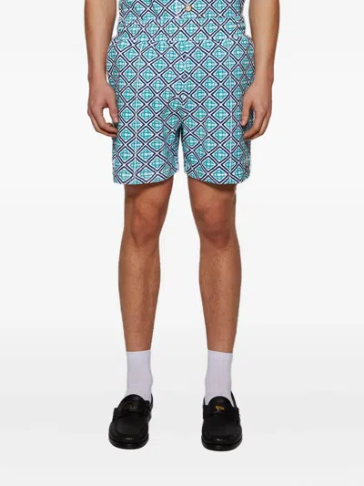 Casablanca Monogram Towelling Shorts In Blue