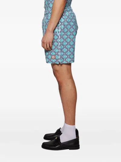 Casablanca Monogram Towelling Shorts In Blue