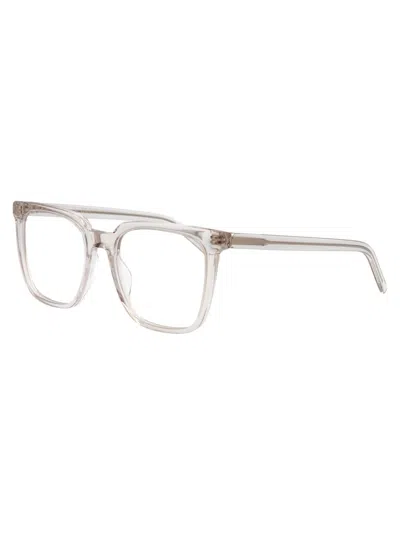 Saint Laurent Beige-beige-transparent Recycled Acetate Glasses In White