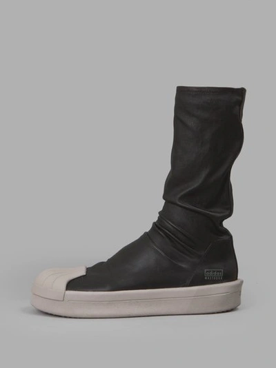 Shop Rick Owens X Adidas Men's Black Mid Stretch Boot Sneakers