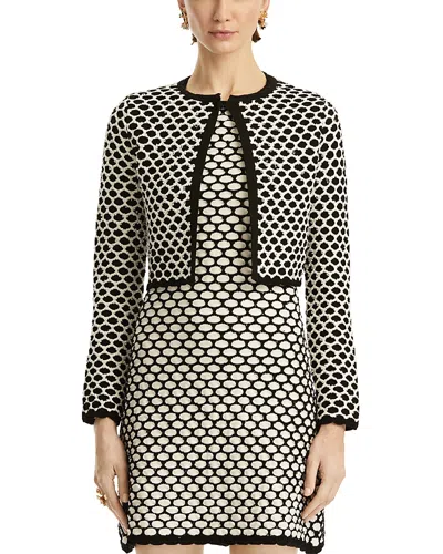 Oscar De La Renta Honeycomb Sequin Knit Crop Bolero Jacket