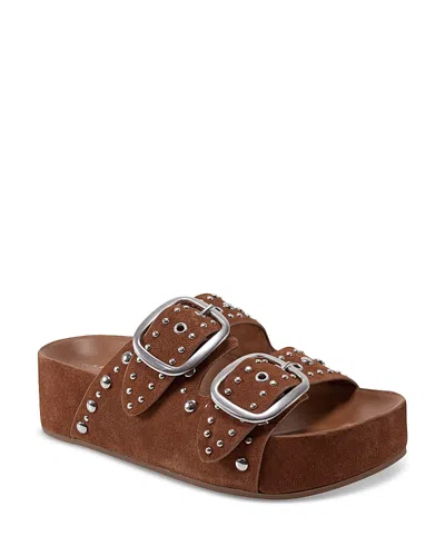 Marc Fisher Ltd Women's Sayge Studded Suede Footbed Sandal