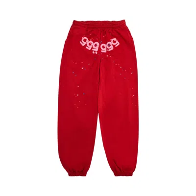 Pre-owned Sp5der Number 555 Sweatpants 'red'