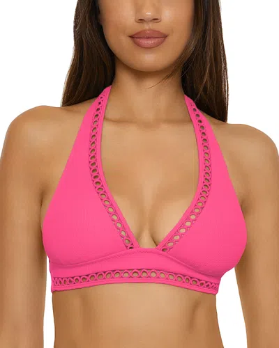 Becca By Rebecca Virtue Modern Edge Halter Bikini Top