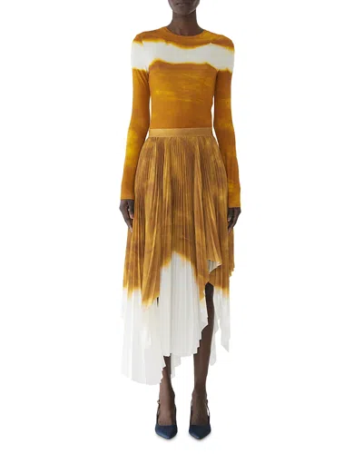 Jason Wu Collection Painted Stripe Pleated Asymmetric Skirt