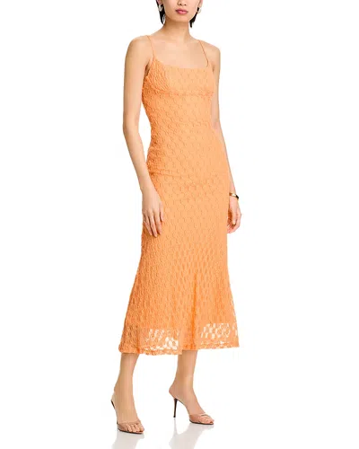 Bardot Adoni Mesh Midi Dress In Ornge Srbt