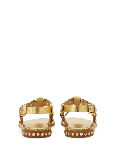 Ash Patsy Bis Studded Leather Sandals In Burgundy